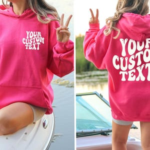 Aangepaste gepersonaliseerde hoodie, jouw bedrijfslogo of merklogo, hoodie met logo op voor- en achterkant, jouw ontwerp hier, logoshirt, bedrijfslogocadeaus