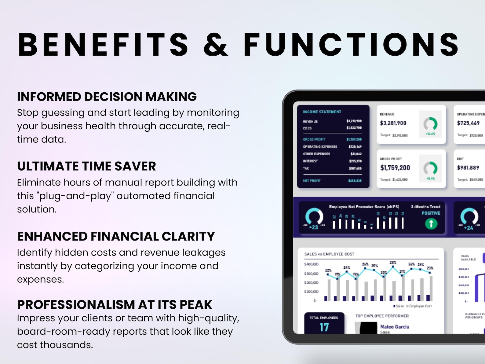 CEO Dashboard Excel Template | Business Financial KPI Tracker | Revenue ...