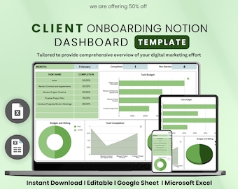 Client Onboarding Tracker Excel & Google Sheets | New Client Welcome Checklist | Freelancer Client Management Dashboard | Agency Onboarding