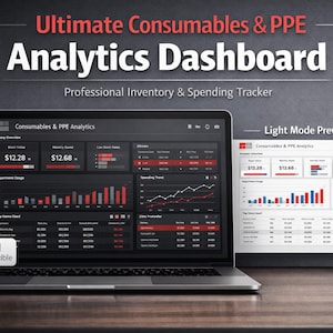 Dashboard di analisi DPI per Excel, strumento di monitoraggio delle spese mensili, modello di inventario di produzione, hub finanziario per piccole imprese, visualizzazione dei dati