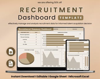 Recruitment Dashboard Template Excel & Google Sheets | HR Hiring ...