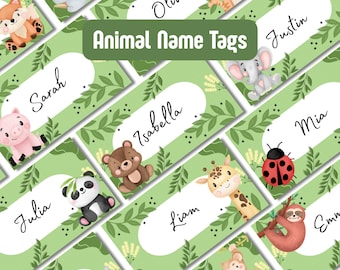 Etiquetas con nombres de animales de la selva: etiquetas de safari imprimibles para niños (descarga digital)