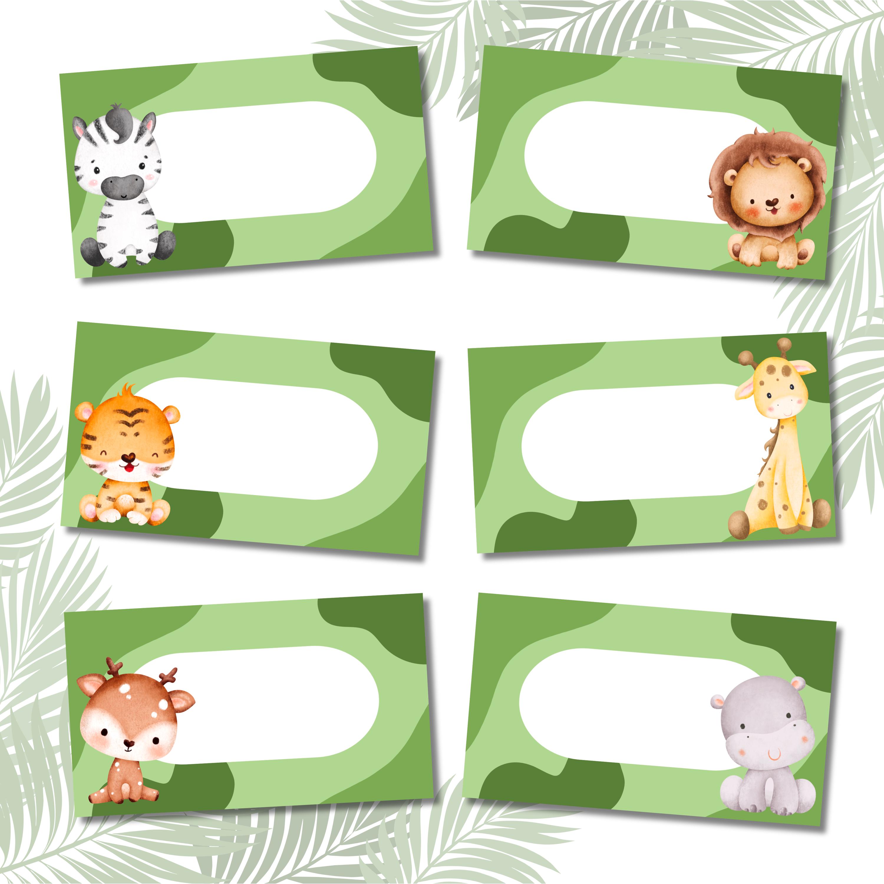 Safari Animal Name Tags: Classroom Labels, Party Stickers (printable ...