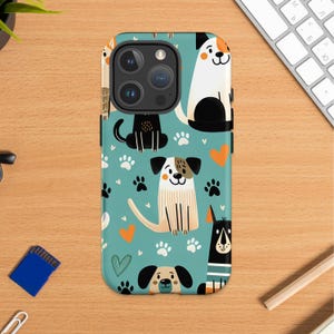 Schattige telefoonhoesjes hond, cartoon puppykunst, trendy mobiele telefoonhoes, cadeau huisdierliefhebber, hondenpatroon telefoonhoesjes, stijlvolle mobiele telefoonhoesje, trendy hoesje