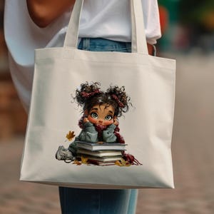 Sac fourre-tout mignon pour petits lecteurs, sac confortable et élégant pour les amoureux des livres, cadeau littéraire fantaisiste pour étudiants, idéal pour l'automne et l'hiver