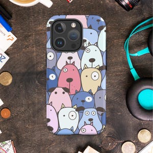 Schattige telefoonhoesjes voor honden, telefoonhoesjes puppypatroon, kleurrijke telefoonhoesjes met hondengezichten, leuke dierentelefoonhoesjes, trendy hondenliefhebberscadeau
