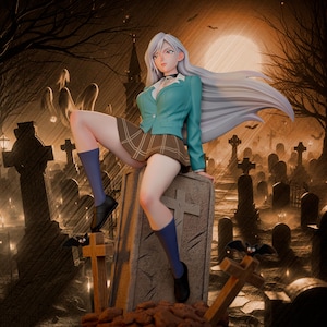 Girl at the grave,NSFW, +18 3D Print File STL, 3D Printable STL File, Fan stl Model for Cosplay & Collectibles Stl, Woman Stl File,3d