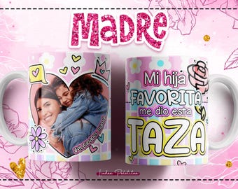 Mother's Day flork mug templates 12 PSD editables/ Dia de la madre TAZAS/ plantillas para tazas /plantillas editables en PSD/ incluye mockup