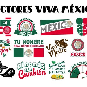 360 Vektoren Viva Mexico! Vorlagen für den patriotischen Monat, ideal für Sublimation, DTF usw. / Mexikanischer patriotischer Monat / Mexiko-Tag / 16. September Mexiko