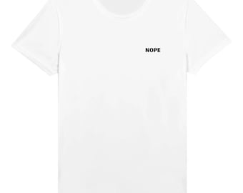 NOPE embroidered Performance Unisex Crewneck T-shirt White