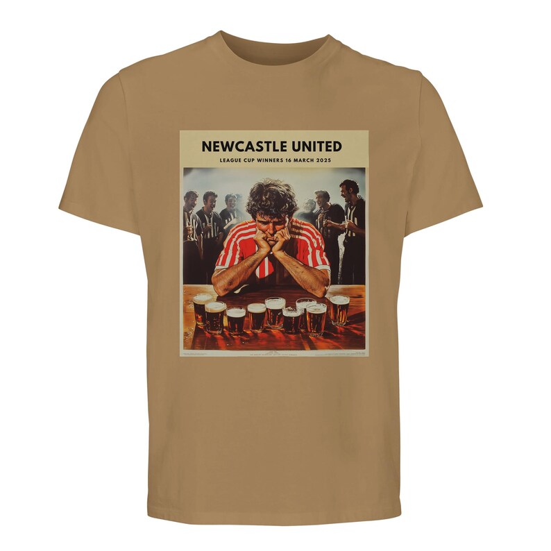 Newcastle United Sieger League Cup Sad Sunderland Fan-T-Shirt dark beige