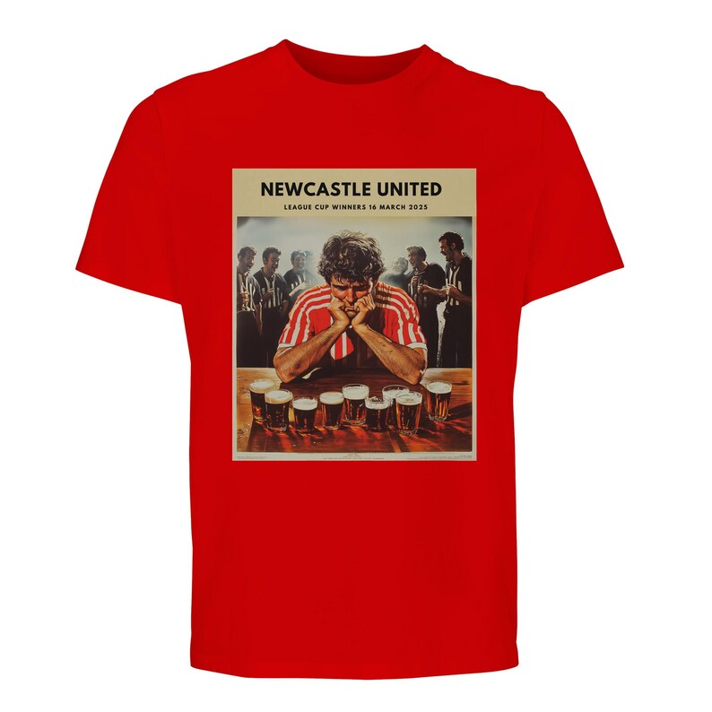 Newcastle United Sieger League Cup Sad Sunderland Fan-T-Shirt Bright Red