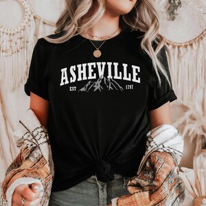Asheville North Carolina Comfort Colors® T-Shirt | Vintage Mountain Tee | Casual Wear, Adventure Activity Wear, Travel Gift, Eco-Friendly