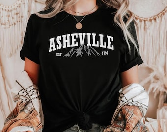 Asheville North Carolina T-Shirt: Vintage Mountain Graphic Comfort Colors Tee