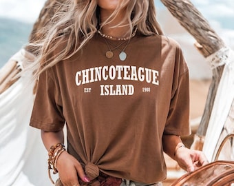 Chincoteague Island Comfort Colors T-Shirt: Vintage Beach Town Souvenir