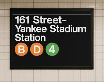 Yankee Stadium Subway Sign Poster: Bronx Baseball Decor - Etsy