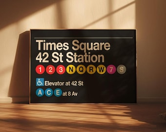 Times Square Subway Sign Poster: NYC Transit Wall Art