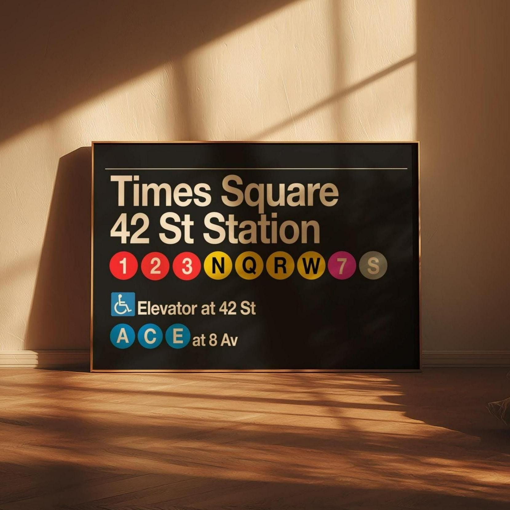 Times Square Subway Sign Poster: NYC Transit Wall Art - Etsy