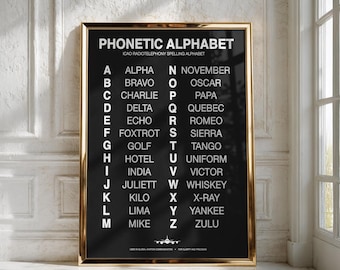 Aviation Phonetic Alphabet Poster: Pilot Gift, Flight Decor