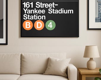 Targa In Metallo Retrò Anjoes Yankee Stadium New York Subway 161, 20,3x30,5 Cm, Decorazione Da Parete Per Bar, Garage, Ufficio
