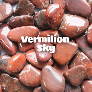 Vermilion sky - Polished Red Jasper Authentic Crystal - Six Mix