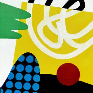 Hand Painted Original Geometric Contemporary Art. &quot;Primary Shapes #1&quot;