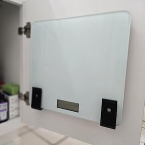 4Pcs Wall-Mounted Scale Holder – No-Drill Foldable Bracket For Bathroom Scales, Silver Iron