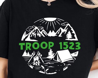Custom Camping Troop Number T-Shirt, Scout Activities