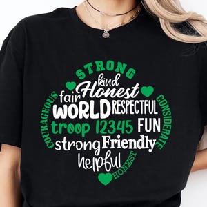 Custom Troop Number T-shirt for Scouts, Customizable Girl Troop Number Shirt, Perfect for Scout Troop Activities, Camps and Special Events
