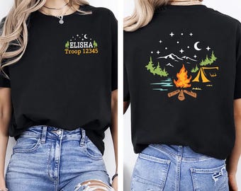 Custom Scout Troop T-Shirt, Personalized Campfire Scout Tee