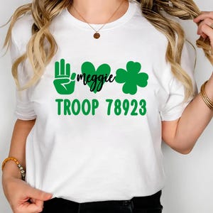 Custom Scout Shirt, Custom Troop Shirt, Scouts Team Shirt, Scouts Troop Number, Peace Love Shirt, Camper Shirt, Scout Shirt, Gift Girl Team