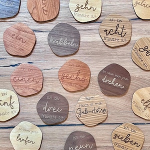 Meilensteinkarten Baby aus Holz - 1. Jahr festhalten - Handmade
