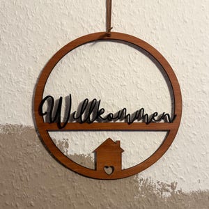Wooden door sign / wall sign – entrance area decoration, handmade