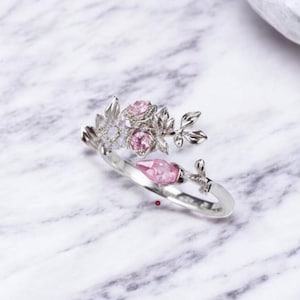 Dainty Floral Statement Rings, Cosplay Jewelry, Anime Merch Rings, Alloy Opening Adjustable Woman Rings, Anime Accessories Props