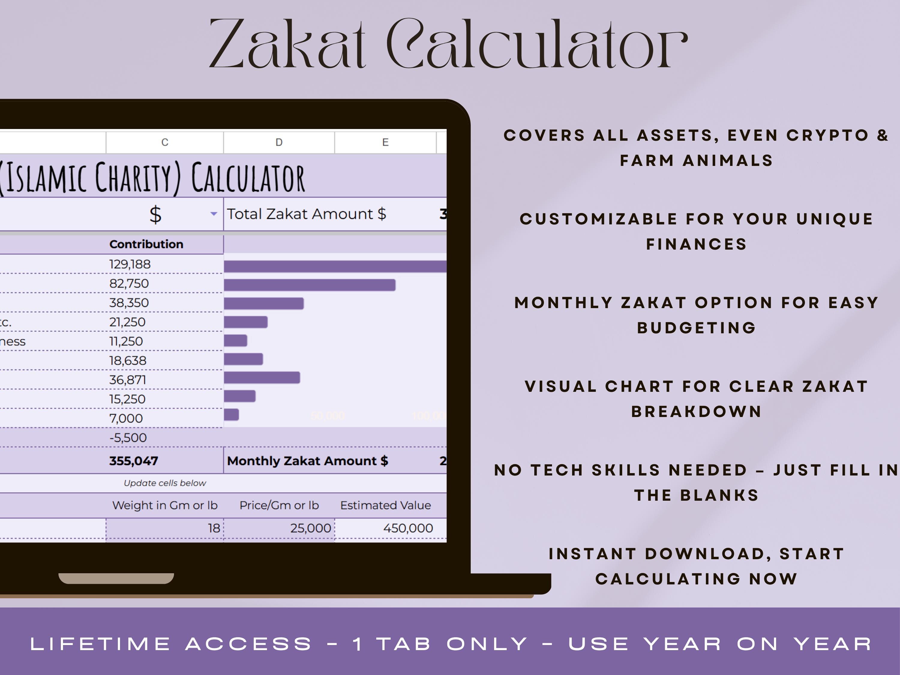 Zakat Calculator: Islamic Charity Tracker for All Asset Classes Including  Cryptocurrency & Farm (digital Download) - Etsy Australia