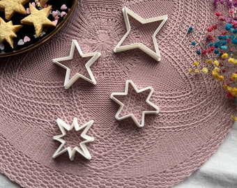 Star Cookie Cutter, Outline Star Cookie Cutter, Star Polymer Clay Cutter Tool, Five Pointed Star Cookie Cutter, Stars Cookie Cutter Set