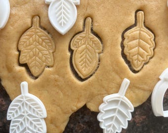 Leaf cookie cutter set, Fall leaf cookie mold, Autumn polymer clay cutter, Fondant leaf shape cutter, Home baking tools, Fall gift for baker