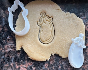 Eggplant cookie cutter, Vegetable cookie cutter, Veggie baking mold, Dough cutter for cookies, Eggplant polymer clay cutter