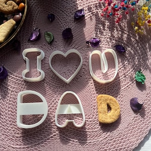 Father's day cookie cutters, Das letters cookie cutter Set, I love you dad cookie cutters, Cookies for dad, Home baked gift for father