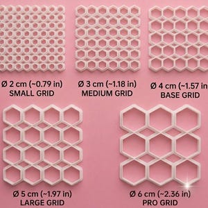 Honeycomb polymer clay cutter set, Fondant grid cutter for cake