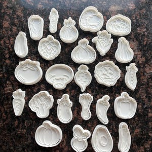 Vegetable cookie cutter set, Garden cookie molds, Spring baking tools, Veggie dough cutter, Food cookie cutter, Vegetable clay cutter tool