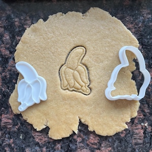 Peeled banana cookie cutter, Banana cookie cutter, Fruit baking mold, Dough cutter for cookies, Banana polymer clay cutter, Baking gift