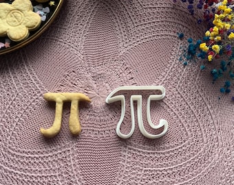 Pi cookie cutter, Pi sign dough cutter, Pi shaped cookie mold, Math symbol cutter tool, Pi day gift, Pi day baking tool, Gift for teacher