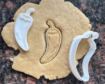 Chili pepper cookie cutter, Vegetable cookie cutter, Veggie baking mold, Dough cutter for cookies, Chili pepper polymer clay cutter