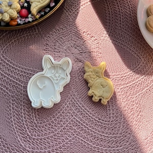 Corgi butt cookie cutter, Dog cookie stamp, Puppy cookie mold, Dog butt dough cutter, Corgi shaped cookie mold, Corgi polymer cutter tool