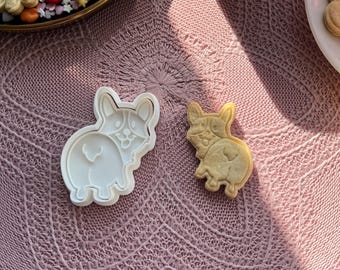 Corgi butt cookie cutter, Funny dog lover gift & clay stamp