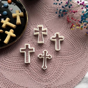Cross Cookie Cutter, Outline Cross Cookie Cutter, Cross Polymer Clay Cutter Tool, Religious Cookie Cutter Set, Cross Shaped Cookie Cutter