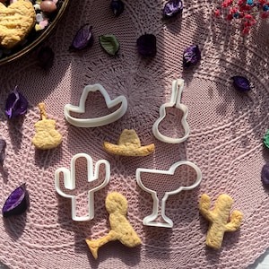 Mexican cookie cutters, Fiesta cookies molds, Cinco de Mayo Cookie Cutters, Cactus cookie cutter, Margarita cutter, Sombrero cookie cutter