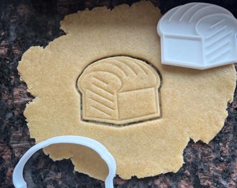 Bread cookie cutter, Toast cookie cutter, Food baking mold, Dough cutter for cookies, Bread polymer clay cutter, Toast cookie stamp