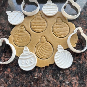 Christmas bauble cookie cutter, Christmas tree ornament cookie mold, Christmas polymer clay cutter, Cookie decorating tool, Christmas gift